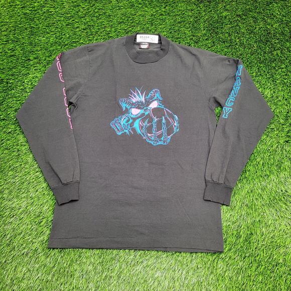 Vintage 90s Screen-Stars Shirt Womens M/L 19x27 Volleyball Alien - Picture 1 of 16